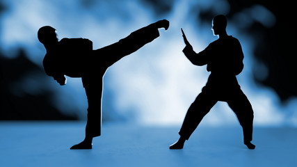 Karate blue Background