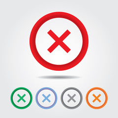 Fototapeta premium Wrong mark icon , Cross sign