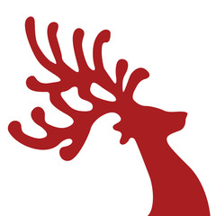 red reindeer head isolated background