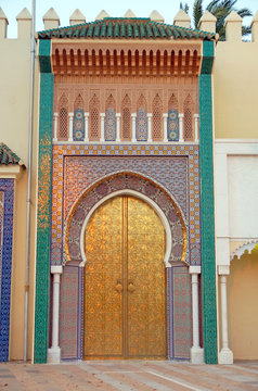 The Gates Of Royal Palace Dar El Makhzen In Fes, Morocco