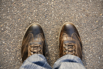 Feet on the asphalt