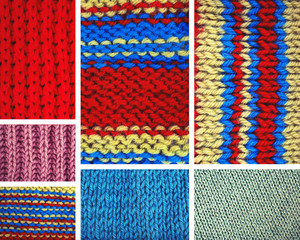 Knitted fabric collage