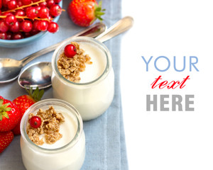 Healthy breakfast with Fresh yogurt