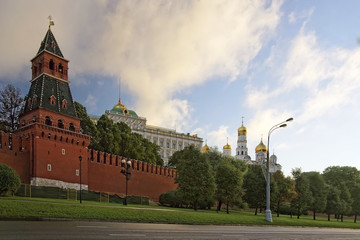 View to Kremlin from Moscow river quay