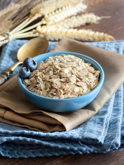 Rolled oats in a bowl