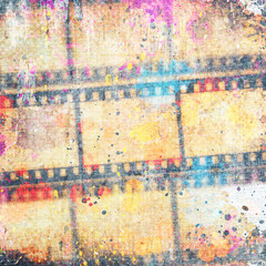 Vintage background with film flame