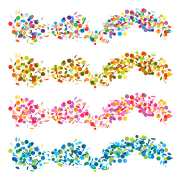 Set of abstract confetti banners