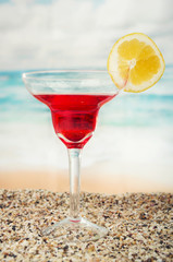 fruity cocktails in the beach