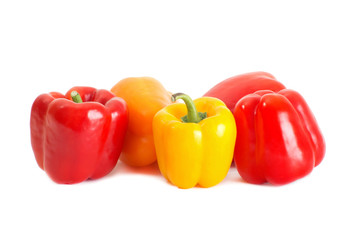 Colored paprika (pepper) isolated on a white background