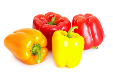 Colored paprika (pepper) isolated on a white background