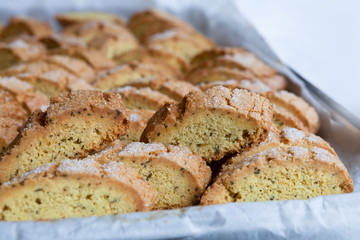 Cookies background, closeup