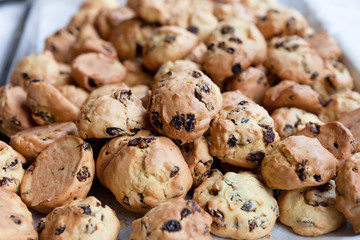 Cookies background, closeup