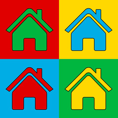 Pop art home icon
