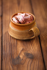 hot chocolat vintage mug, topping with marshmallow on textured w