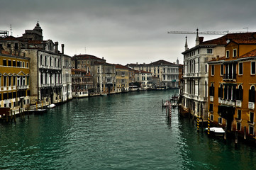Grand Canal of Venice with Dark Grey Sky