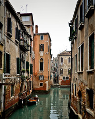 Beautiful View of Canal with Boats in Venice