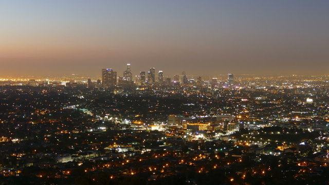Los Angeles Downtown Night to Dawn
