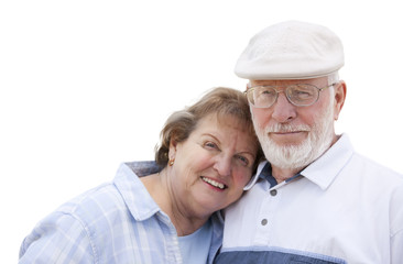 Happy Senior Couple Isolated on White