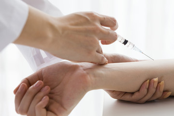 Patients receive an injection