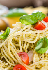 Fresh made Spaghetti (with Pesto)