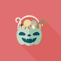 halloween candy flat icon with long shadow,eps10