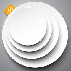 White circle design on the grey background, vector illustration