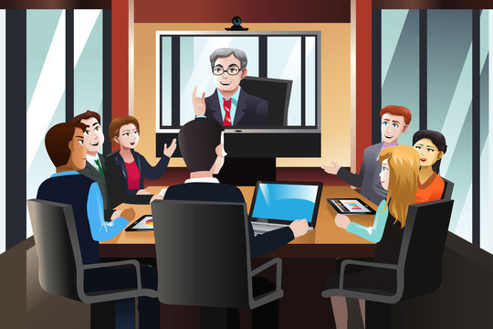 Business people on a video conference