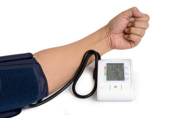 Electronic blood pressure meter.