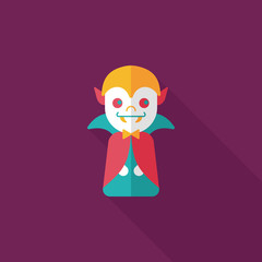 Vampire flat icon with long shadow, eps10