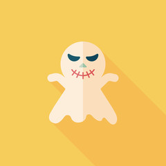 ghost flat icon with long shadow,eps10