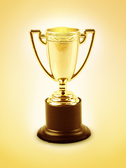 Golden trophy cup