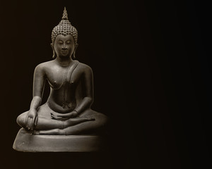 Buddha image made from metal, Dvaravati style, Thailand