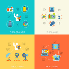 Photography icons flat