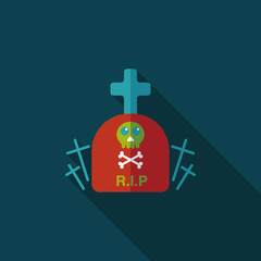 grave flat icon with long shadow,eps10