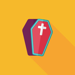 coffin falt icon with long shadow,eps10