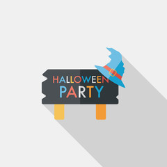 Halloween party flat icon with long shadow,eps10