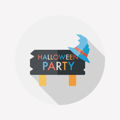 Halloween party flat icon with long shadow,eps10