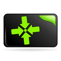 point de rassemblement sur bouton web rectangle vert