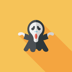 Grim Reaper flat icon with long shadow,eps10