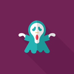 Grim Reaper flat icon with long shadow,eps10