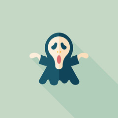 Grim Reaper flat icon with long shadow,eps10