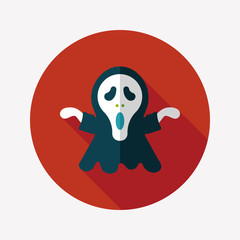 Grim Reaper flat icon with long shadow,eps10