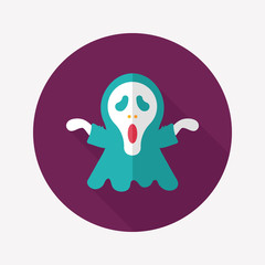 Grim Reaper flat icon with long shadow,eps10