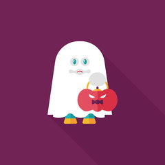 ghost flat icon with long shadow,eps10