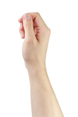 adult man hand to hold anything