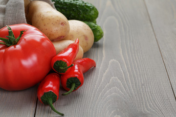 fresh ripe organic vegetables