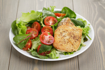 roasted chicken with mix salad