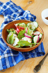 salad of radishes and cucumbers