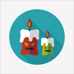 Halloween candle flat icon with long shadow,eps10