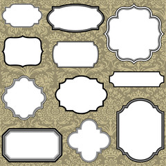 Vintage Frames on Damask Background © Giraphics